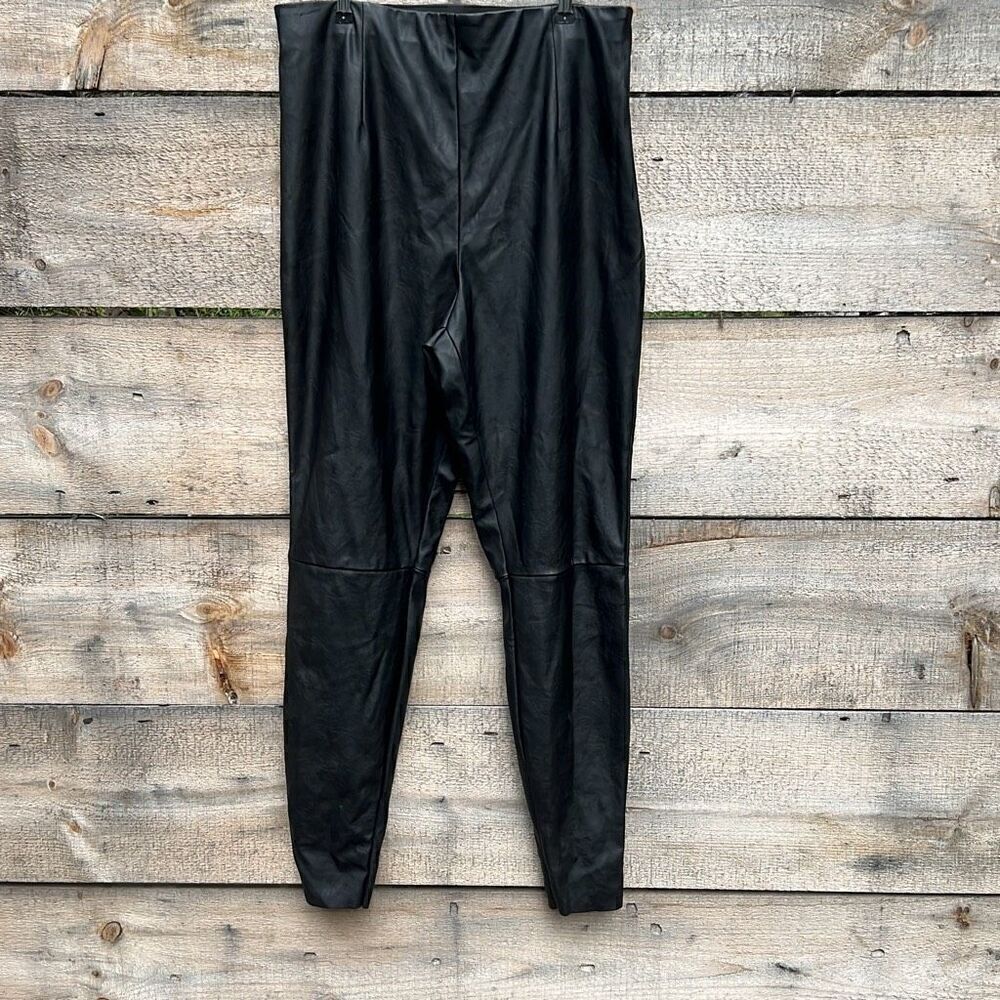 Asos Womens Black Faux Leather Pants Size 14